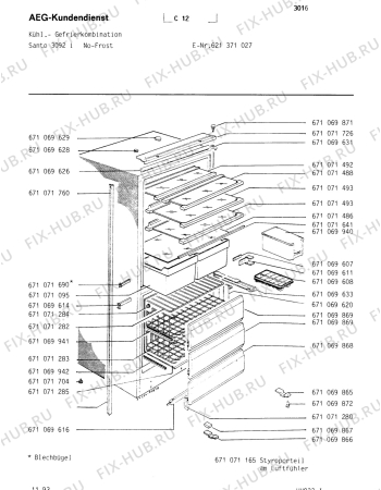 Взрыв-схема холодильника Aeg 621371027 - Схема узла Housing 001